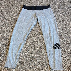 Adidas Women’s Gray with black Leggings Medium